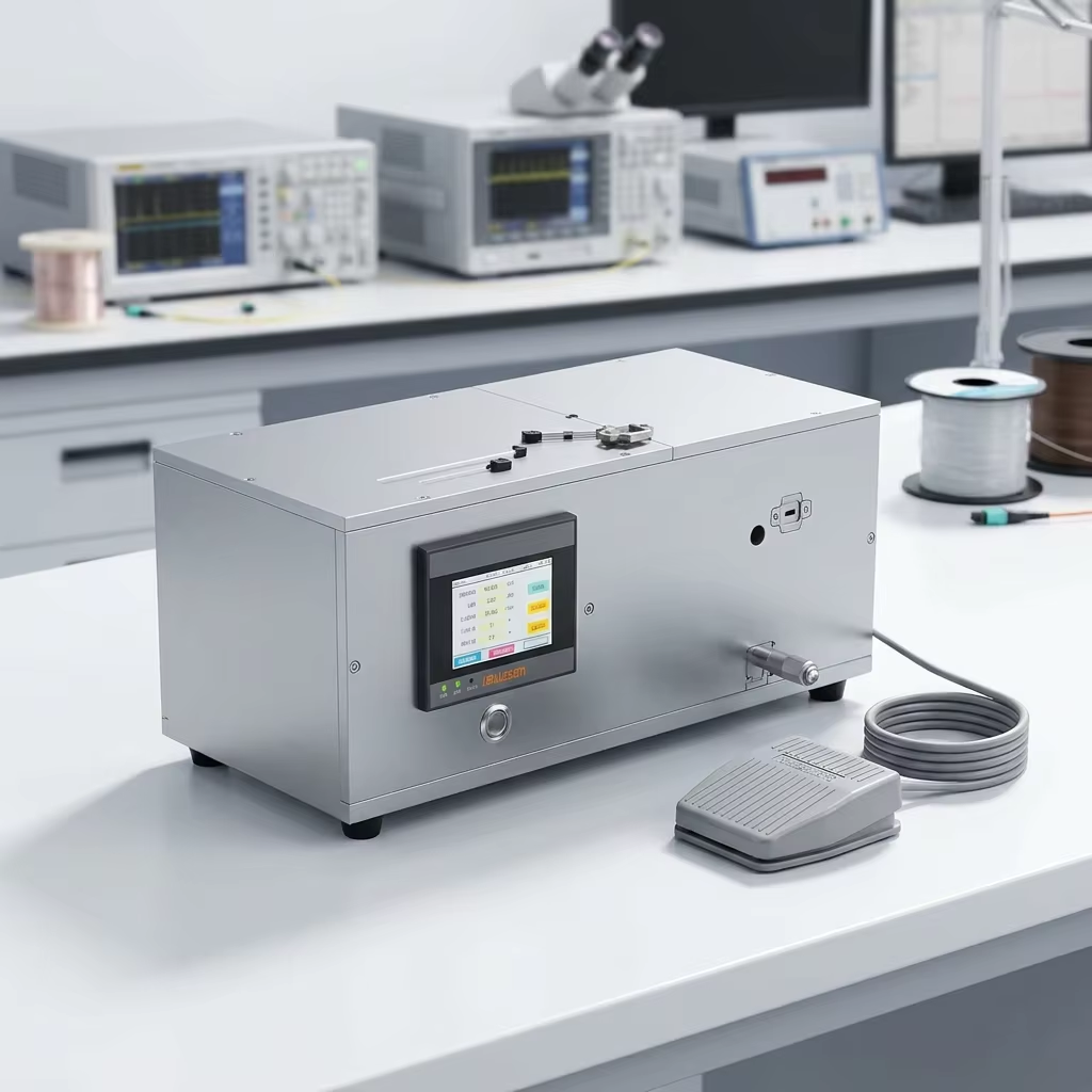 Automatic MPO Fiber Cutter with Touchscreen and Foot Pedal Control for 12/24 Core MPO Patch Cord