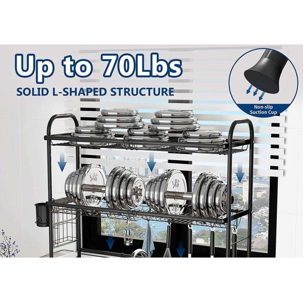 80cm Height Dishes Rack Over Sink , ODM Double Sink Drying Rack 75cm Width