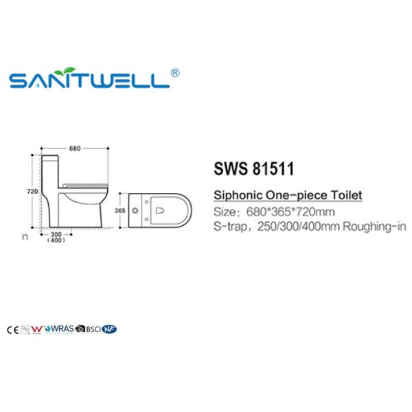WC de cerámica SWS81511, color de una pieza siphonic de Siphonic del blanco del retrete