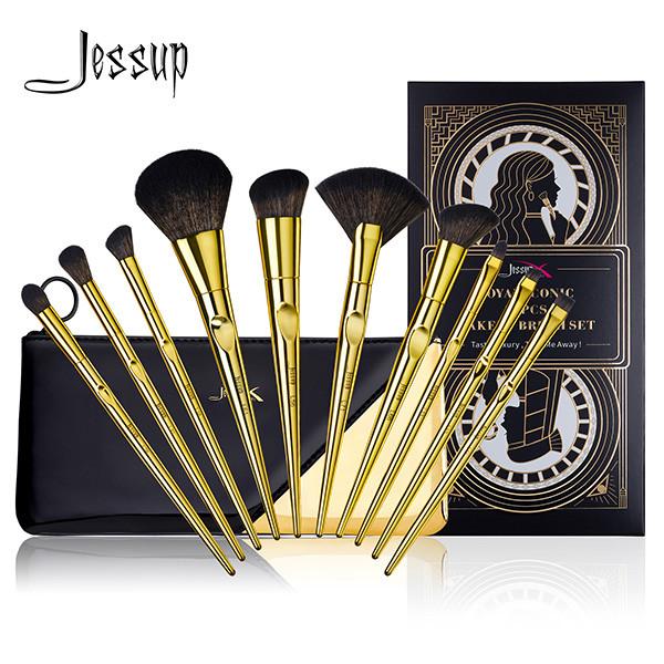 Jessup 10pcs Royal Iconic Basic Makeup Brushes Set Zip Bag Makeup Brush Suppliers China T317