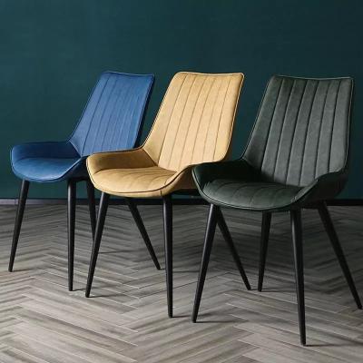 ISO9001 Metal Legs Tan Leather Dining Chairs  Trendy Dining Chairs  wear resistant