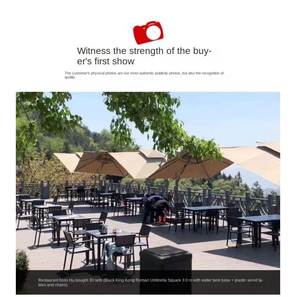 Garden Restaurant Seating Area Outdoor Dining Plastic Wood Table And Chair Set For 6pcs