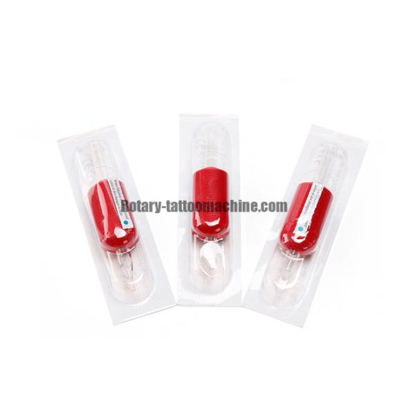 25mm Diameter Disposable Tattoo Tubes Red Color Tattoo Grip Clear Tip 100% Sterilized