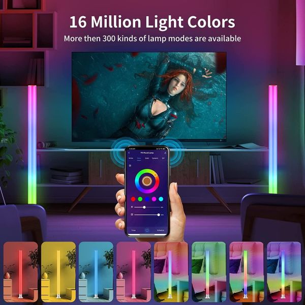 Modern Smart RGB 2700K Floor Lamp with APP Control for Home Party and Decoration