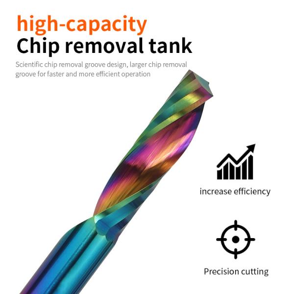 3.175mm Solid Carbide Single O Flute Downcut Spiral Endmill 1F Milling Cutter for Acrylic MDF Aluminum Wooddown-Cut Router Bits