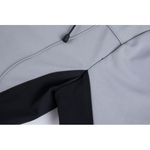 Men's Colorblock Softshell Jacket with Fleece Lined Hood and Multiple Zip Pockets