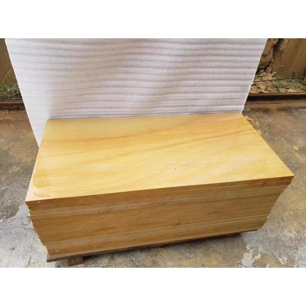 Плакирования песчаника хонингованной поверхности OEM плакирование экстерьера вальцового зерн желтого деревянное