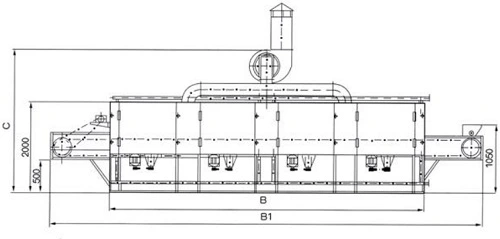 Ce ISO Certificated Belt Dryer for Pigment, Vegetable, Fish, Coconut, Fruit