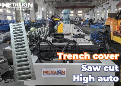 High Speed Trench Cover Roll Forming Machine With Precision Punching And Flying Saw Cutting