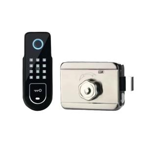 Smart Glass Door Lock Black Fingerprint Keypad Door Lock Security