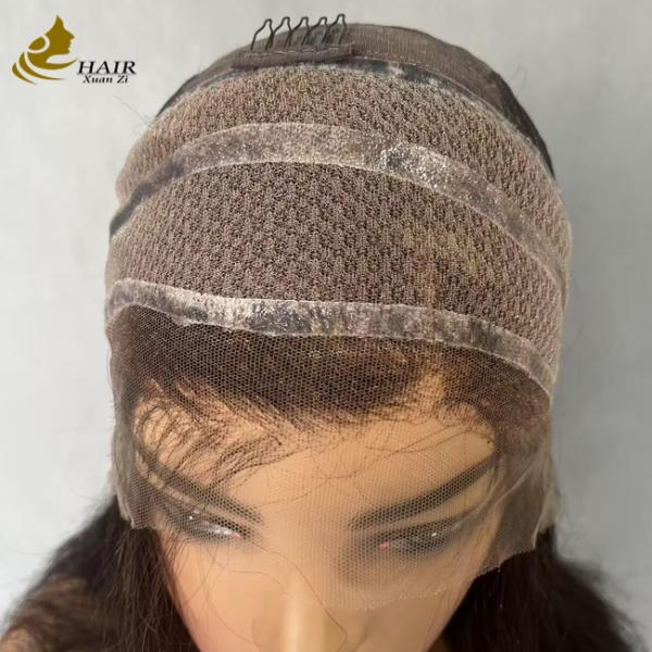 Peluca delantera de encaje liso sin pegamento de cabello humano vietnamita con silicona