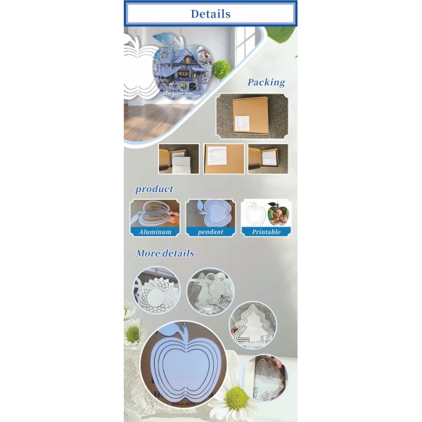 Custom Aluminum Wind Spinner Blanks Sublimation Apple Shape Custom Metallic Wind Spinners for Yard Stylish Artificial Design
