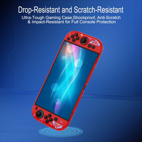 Red Detachable Cartoon Girl Protective Case for Nintendo Switch 2 & PC - Two-Piece Hard Shell Cover