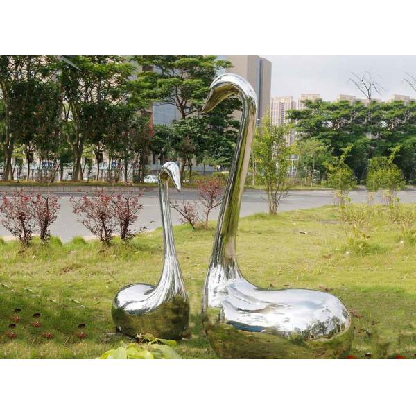 Орнаменты сада Хандмаде нержавеющей стали лебедя животные с отполированной поверхностью