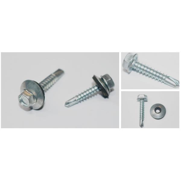 C1022 Steel Self Tapping Drywall Screws  With EPDM Bonded Washer DIN 7504 Hex Head