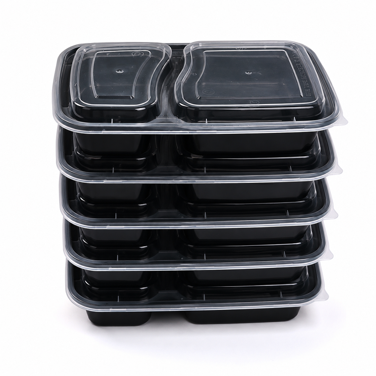 700ml Two Compartment Clear PP Sectioned Takeaway Box for Hot Catering Meals
