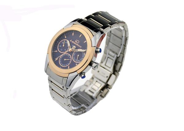 Quartz Movt  Stainless Steel Chronograph Watch Waterproof 10ATM IP / PVD Plating