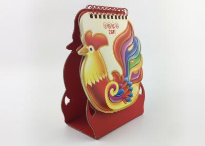 forma original inteira do calendário de mesa do escritório do ano 1250GSM com emperramento espiral