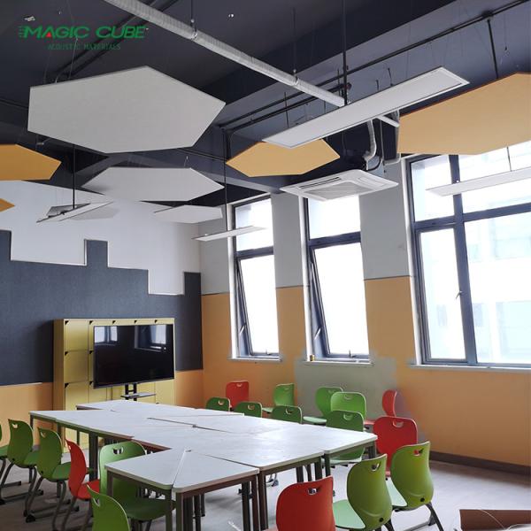 Modern Design PET Ceiling Acoustic Panel Fire Retardant For Studio NRC 0.9