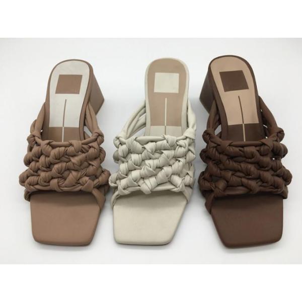 High Heel Ladies Heeled Sandals With Rhinestones Adorned Rubber Sole