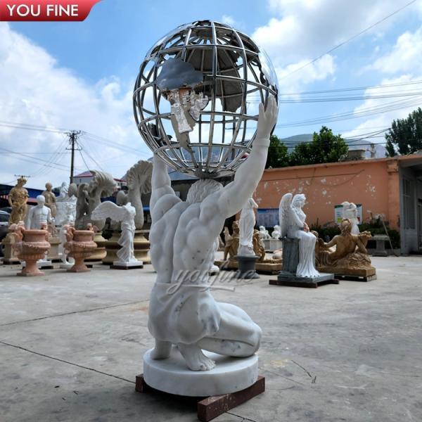 Famous Hand Carved Natural Stone Atlas Marble Sculpture