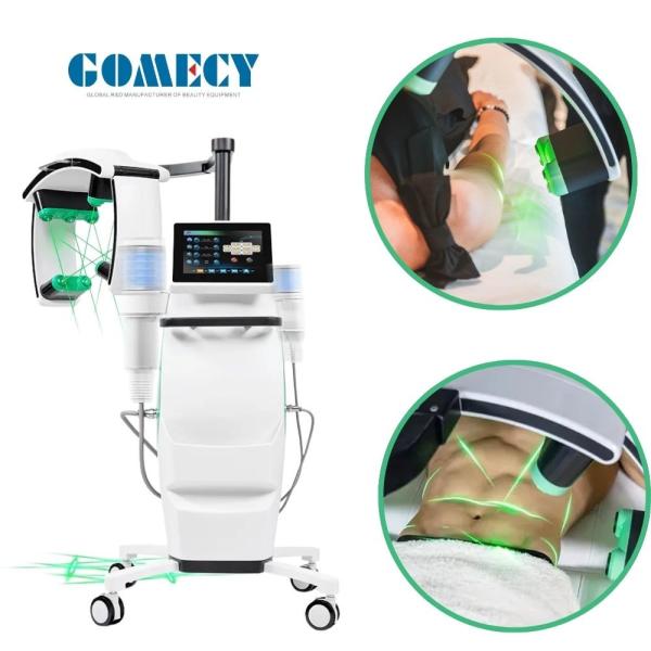 Máquina de adelgazamiento con láser 10pcs en el marco con 532nm luz verde 635nm luz roja longitudes de onda y 10pcs verde