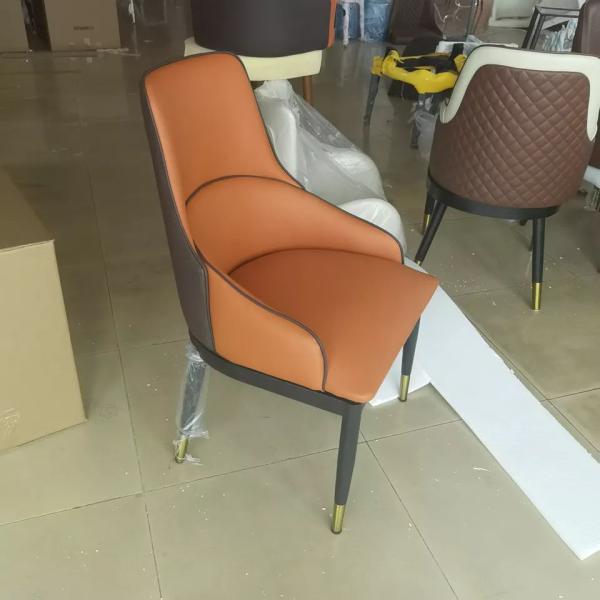 2 Colors High Back Leather Dining Chair Classic Dining Room Chairs Dirt Proof