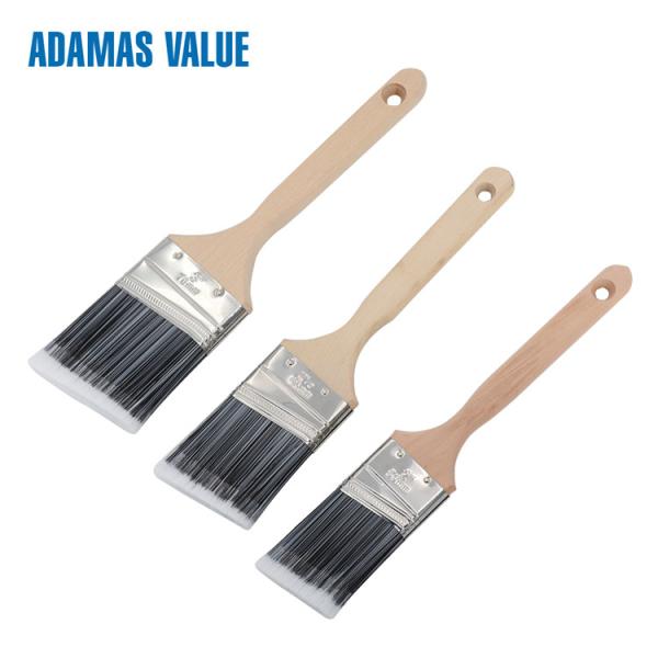 Paint brush long handles,angled paint brush,paint brush filament with long wooden handle