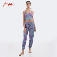 la séance d'entraînement 250gsm 2 morceaux a placé l'ensemble sportif de soutien-gorge de guêtres et de sports d'impression de colorant de lien