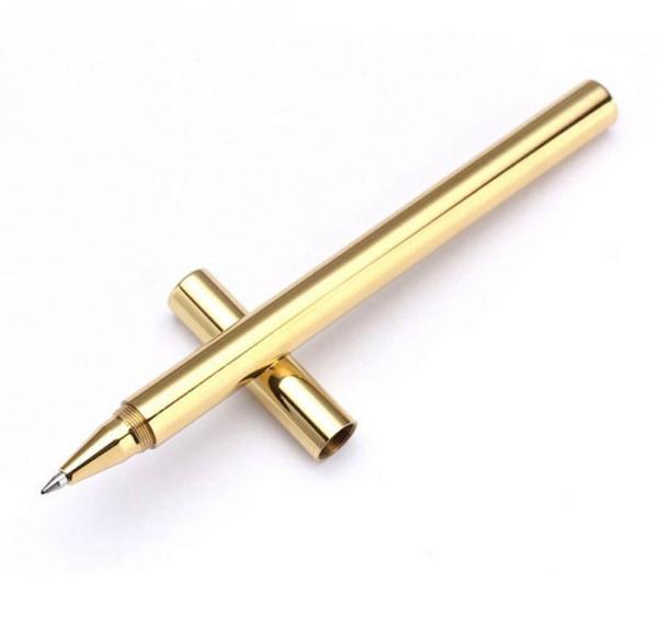 high quality copper metal pen round shape brass gel ink pen about 40g