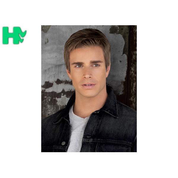 Simple Fluffy Men Hair Wig Short Straight Capless 100% Heat Resistant Fiber