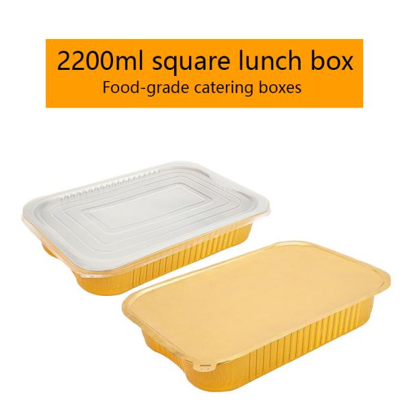 Customizable Disposable bowl made of aluminum foil 2200ml capacity and dimensions 278cm long with logo printing