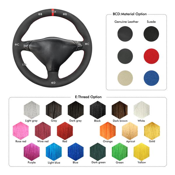 Genuine Leather and Suede Steering Wheel Cover for Porsche 911 Turbo 996 Year 1997-2001