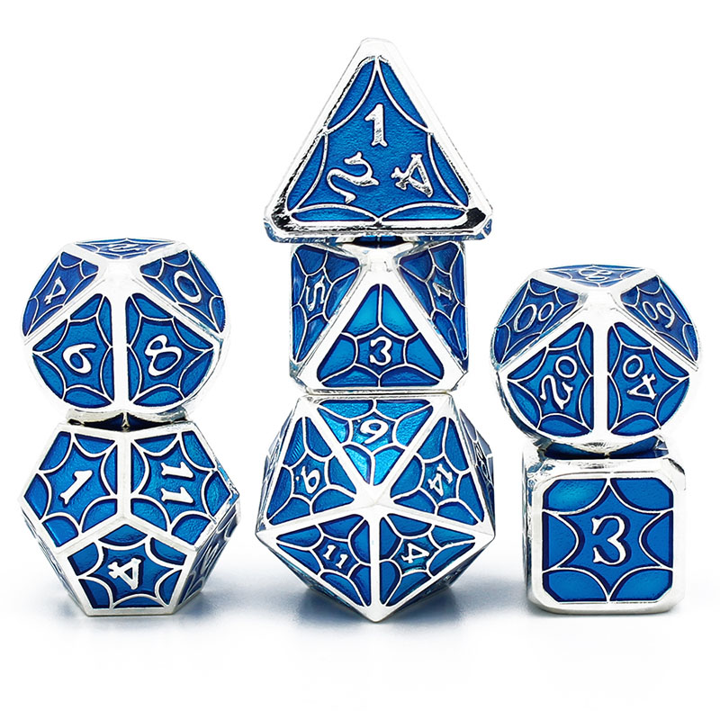 Zinc Alloy Metal Dice Set with Custom Logo and Sharp Edge for DND RPG Games