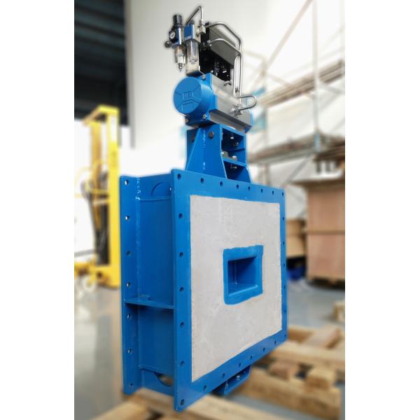 Pneumatic Rectangular Flange RTO Gas Valve  Carbon Steel For Quick On Off And High Temperature