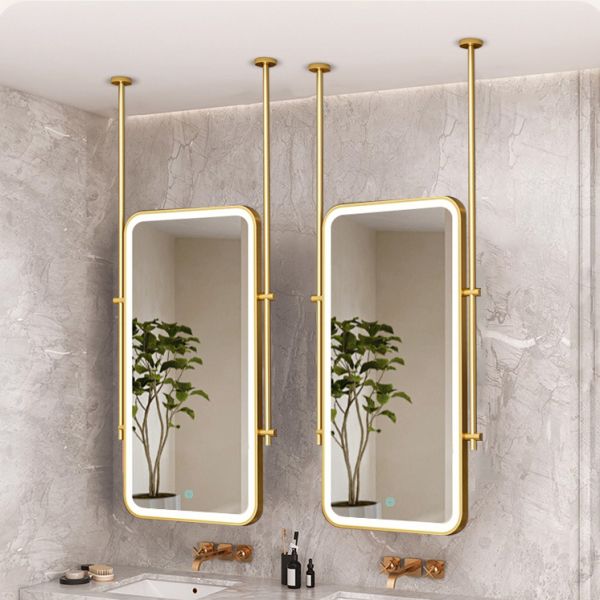 Custom Creative Rectangle Stainless Steel Hanging Rod Modern Touch Switch Smart Hotel Homestay Ceiling Decoration Modern