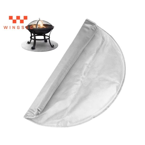 Fiberglass Under Fire Pit Mat 0.4mm Fireproof Mat For Under Grill