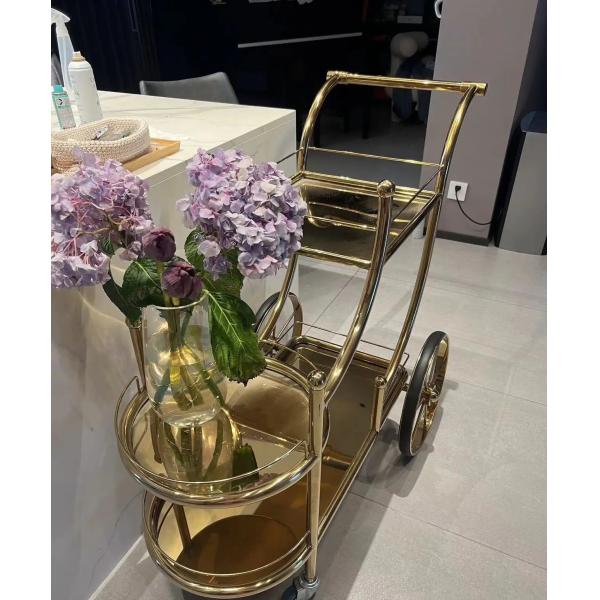 Commercial Bar Trolley Hotel Restaurant Furniture Metal Venue Mobile Delivery Trolley