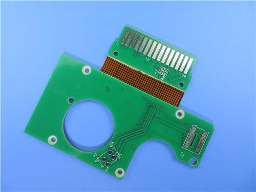 Double Sided Rigid-flex PCBs Built on Tg170 FR-4 and Polyimide With Hot Air Soldering Green Solder Mask for POS Antennas