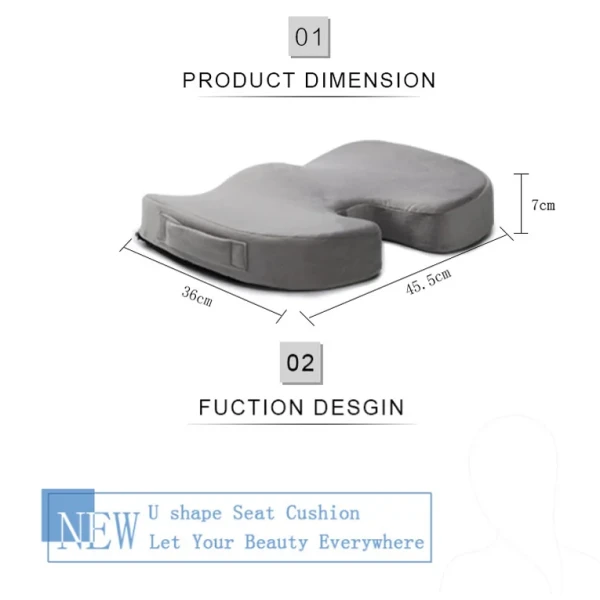 Customized Color U-Shape Memory Foam Car Seat Cushion for Comfortable Driving