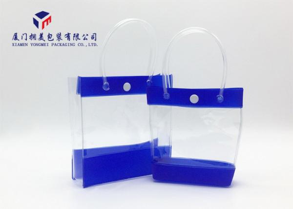 Embossed Blue Soft PVC Bags Super Clear Premium PVC Materials Fashion Style