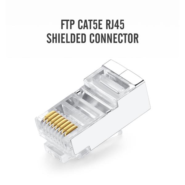 tomada do protetor Cat5e do ftp do conector dos ethernet do conjunto de cabo RJ45 da rede 8C