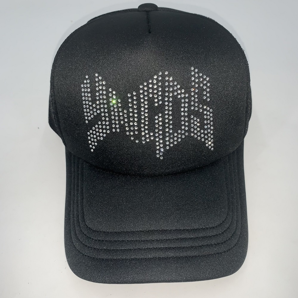 Custom Crystal Diamond Trucker Hats 3M Reflection Night Light Embroidered