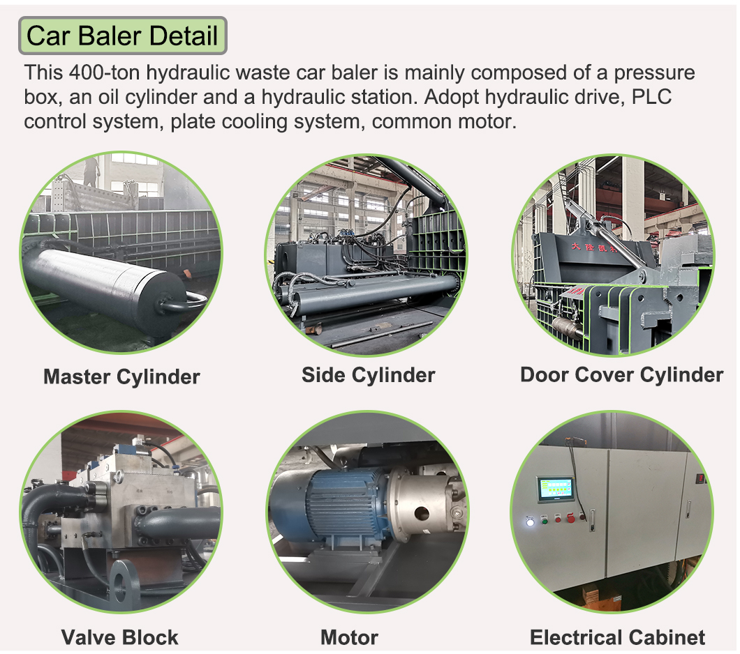 Машина Baler утиля раковины автомобиля 90 Kw с дистанционным управлением