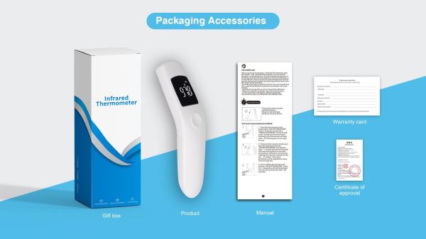D'affichage à cristaux liquides de front thermomètre infrarouge de contact non, ABS aucun thermomètre infrarouge de front de contact