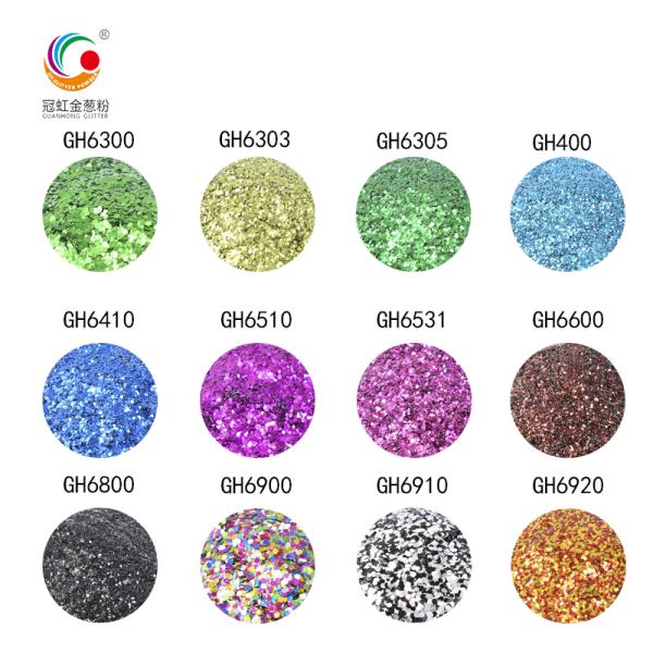 Colored Hex Aluminium Glitter Heat Resistant Purple Powder 0.2mm-1.0mm