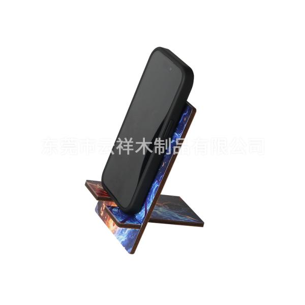 Custom Wooden Phone Stand for Desk - Natural Wood Holder