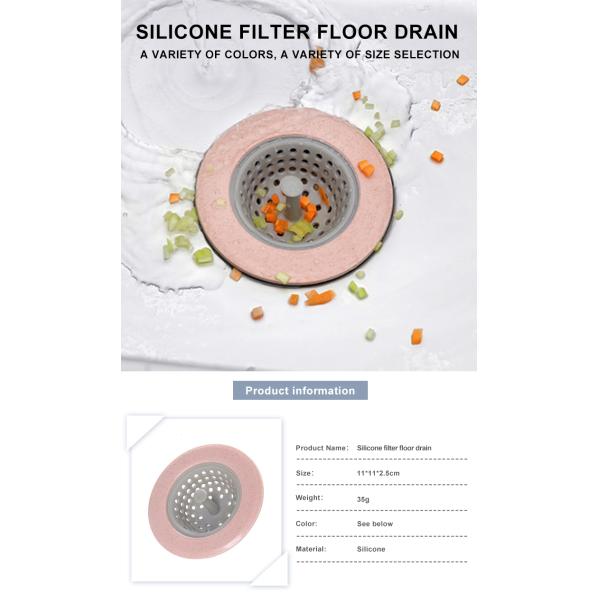 Salle de bains en caoutchouc de bouchon de drain de filtre de tamis d'évier de silicone de vaisselle de cuisine