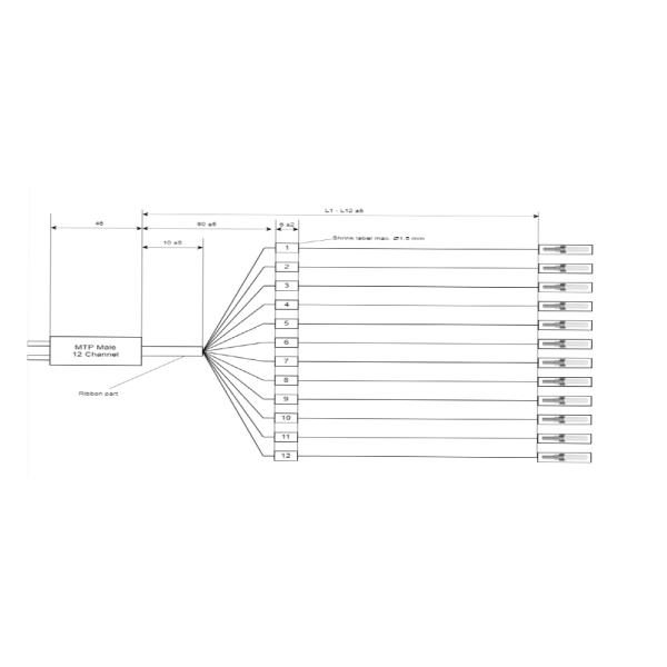 G657A1 Fibre avec revêtement de polyimide à haute température personnalisé câble MPO à haute température MTP MPO Fibre optique Relay Jumper