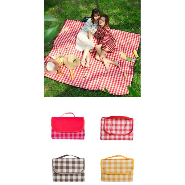 Foldable Gingham Outdoor Picnic Mat Sandproof Waterproof 2M Camping Beach Blanket